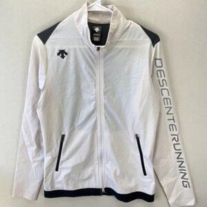Descente Running Jacket Full Zip White Men's Size Small